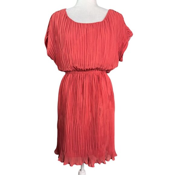 Madewell Artemis Brick Dust Pleated Mini Dress #C0925 Women's Size Small - Picture 2 of 10